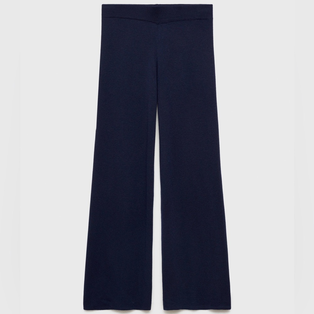 Mango MNG- sweater knit navy blue pants